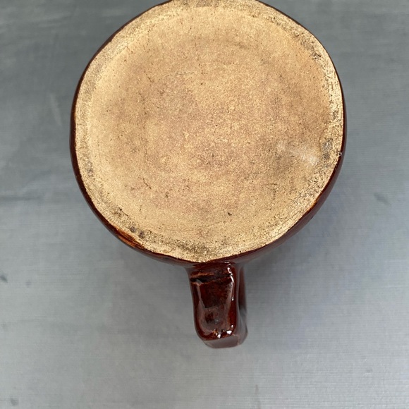 Antique pottery, brown, Burly, Winter Hart brand stoneware mug, windmill/man - Picture 6 of 6